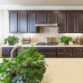 What color compliments dark brown cabinets?