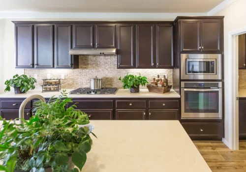 What color compliments dark brown cabinets?