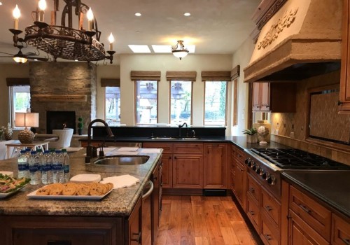 What color countertop goes with dark brown cabinets?