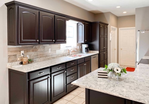 What color countertops go good with dark brown cabinets?