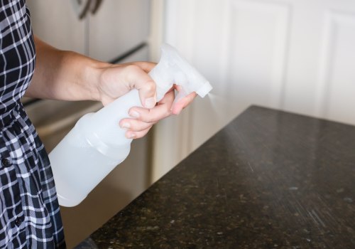 What disinfectant is safe to use on granite countertops?